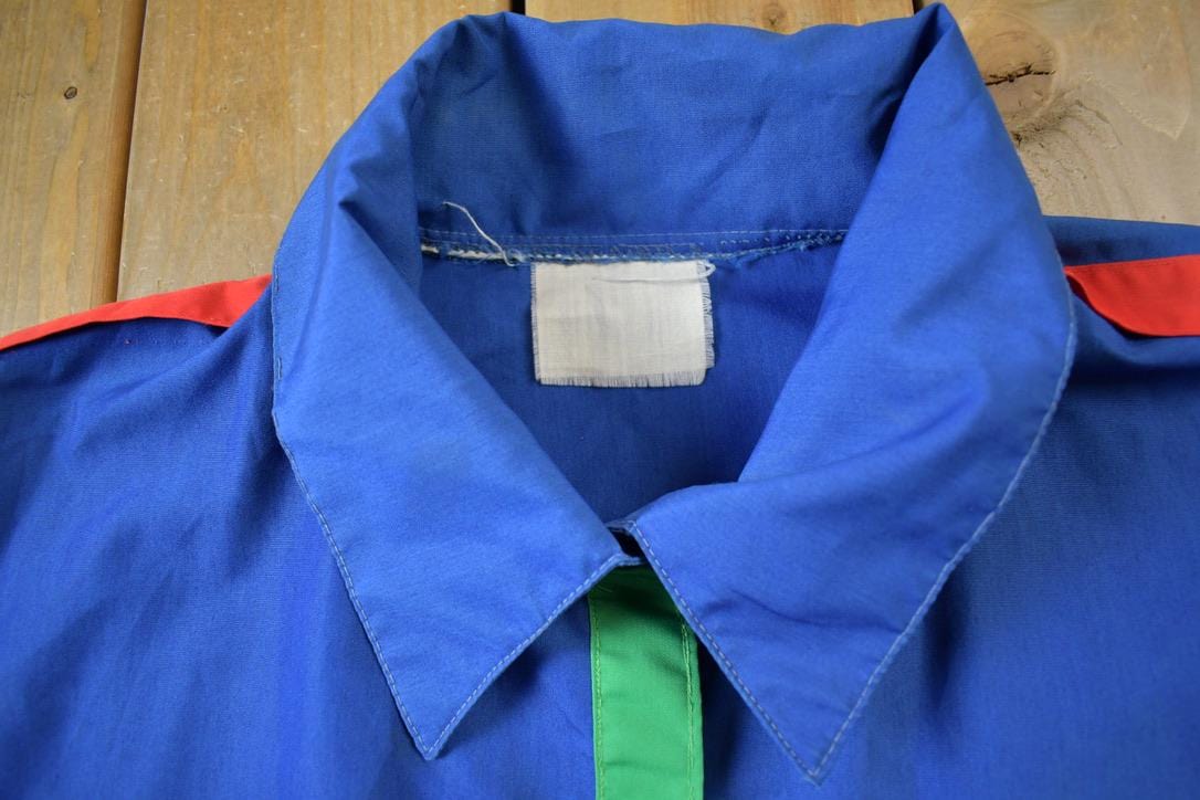 Vintage 1980s Nylon Colour Block Chore Jacket Men's XL from propervintagecanada