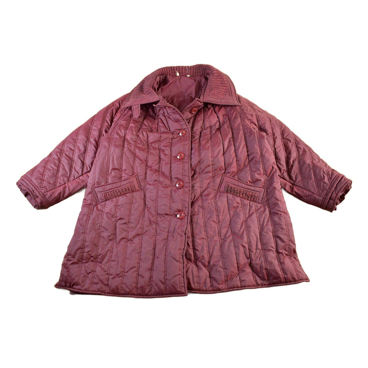 Vintage 1980s Nylon Ski Button Up Jacket Women's XL from propervintagecanada