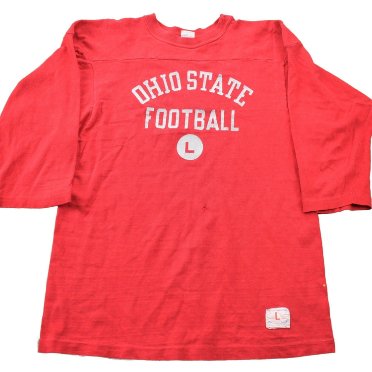 Vintage 1980s Ohio State Football Collegiate Champion Long Sleeve T Shirt Men's S from propervintagecanada