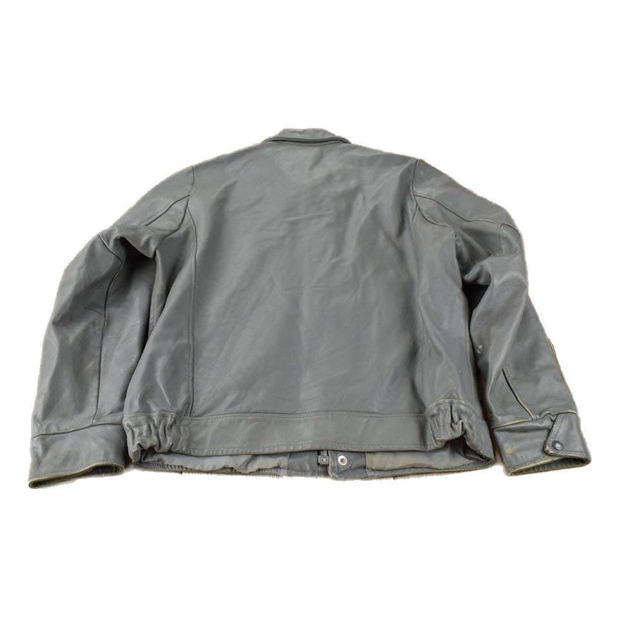 Vintage 1980s Ontario Hydro Frankford Leather Work Jacket Made In Canada Men's Large from propervintagecanada