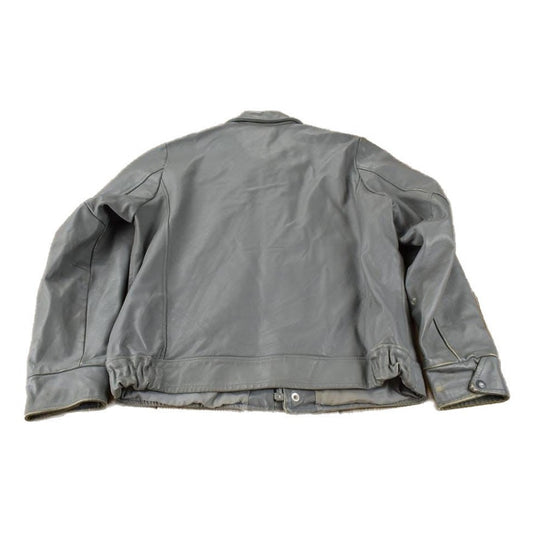 Vintage 1980s Ontario Hydro Frankford Leather Work Jacket Made In Canada Men's Large from propervintagecanada