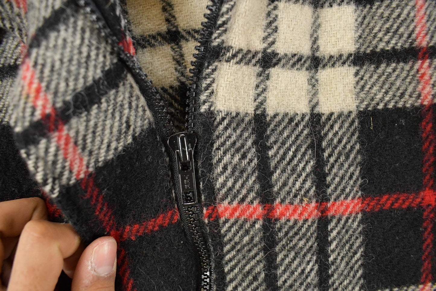 Vintage 1980s Orvis Wool Tartan Plaid Quarter Zip Pullover Jacket Men's Large from propervintagecanada