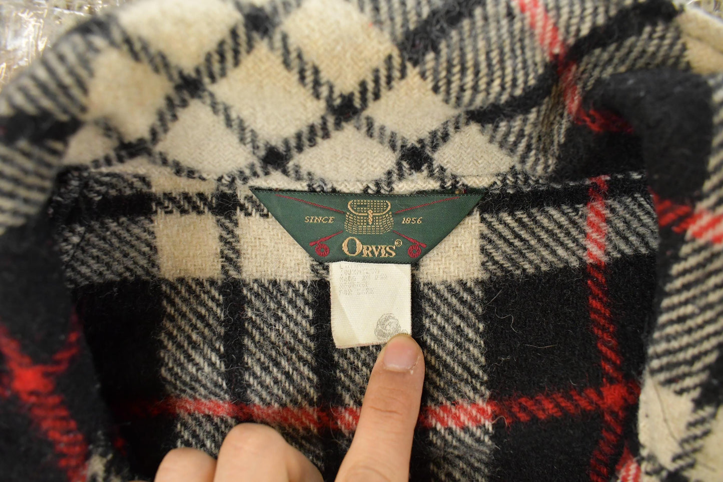 Vintage 1980s Orvis Wool Tartan Plaid Quarter Zip Pullover Jacket Men's Large from propervintagecanada