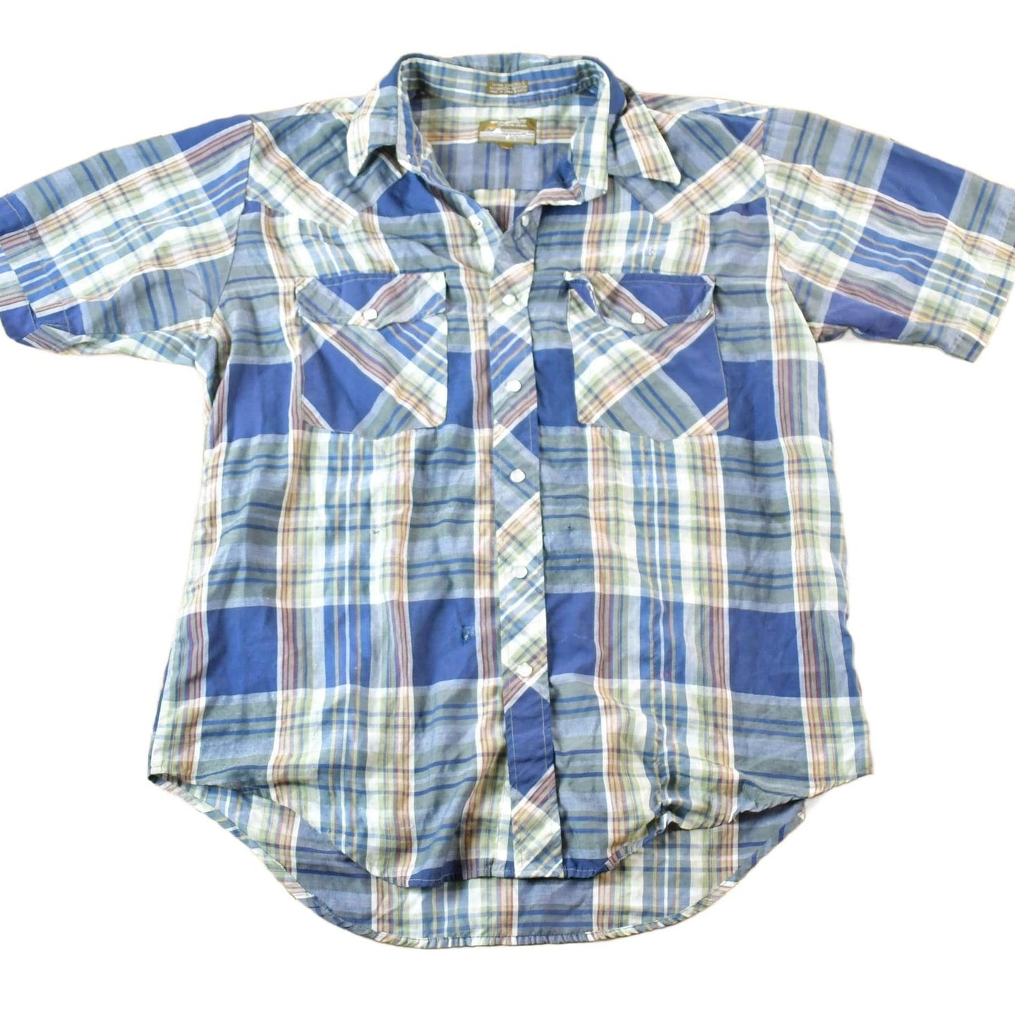 Vintage 1980s Outlaw Western Wear Plaid Button Up Shirt Men's L from propervintagecanada