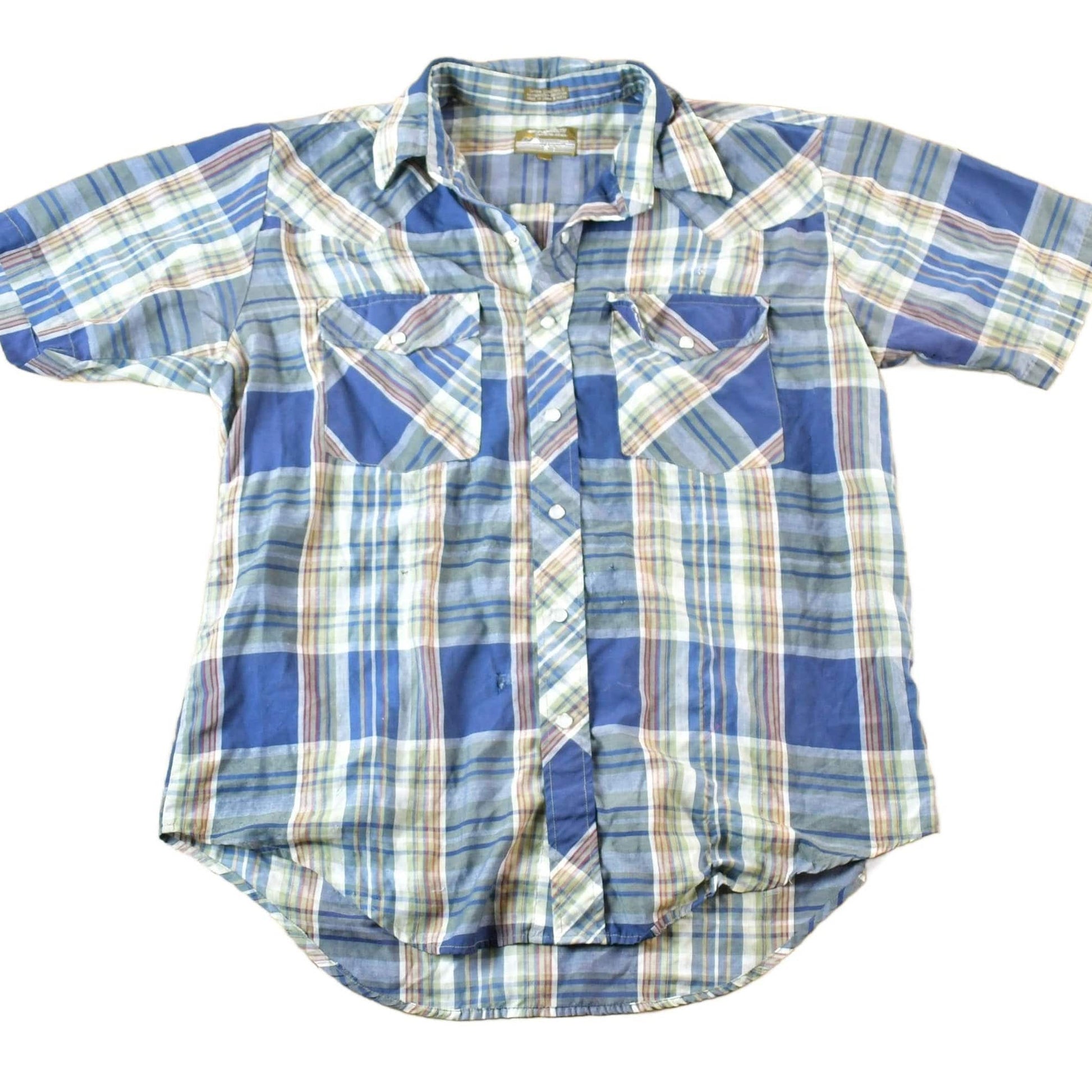 Vintage 1980s Outlaw Western Wear Plaid Button Up Shirt Men's L from propervintagecanada
