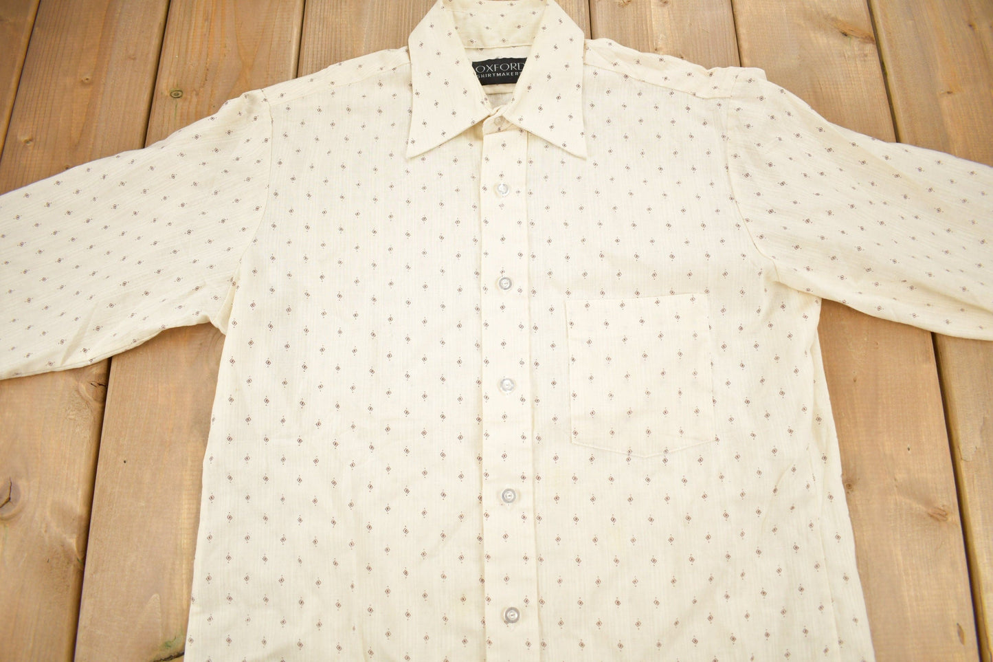 Vintage 1980s Oxford Shirt Makers Button Up Dress Shirt Men's L from propervintagecanada