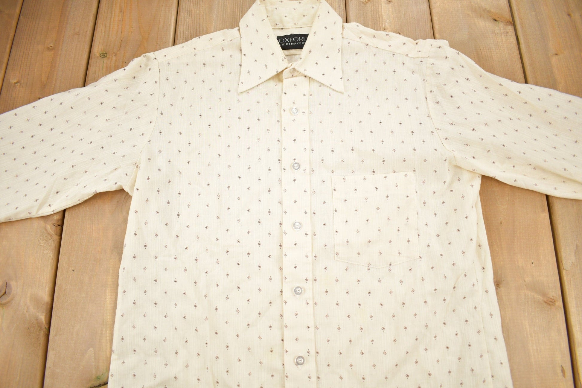 Vintage 1980s Oxford Shirt Makers Button Up Dress Shirt Men's L from propervintagecanada