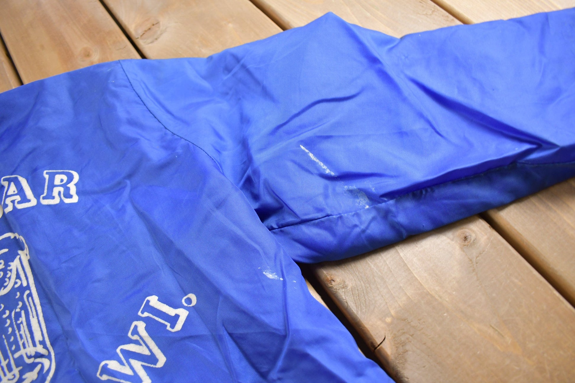 Vintage 1980s P.J.'s Bar Gratiot WI Fleece Lined Windbreaker Jacket Men's Medium from propervintagecanada