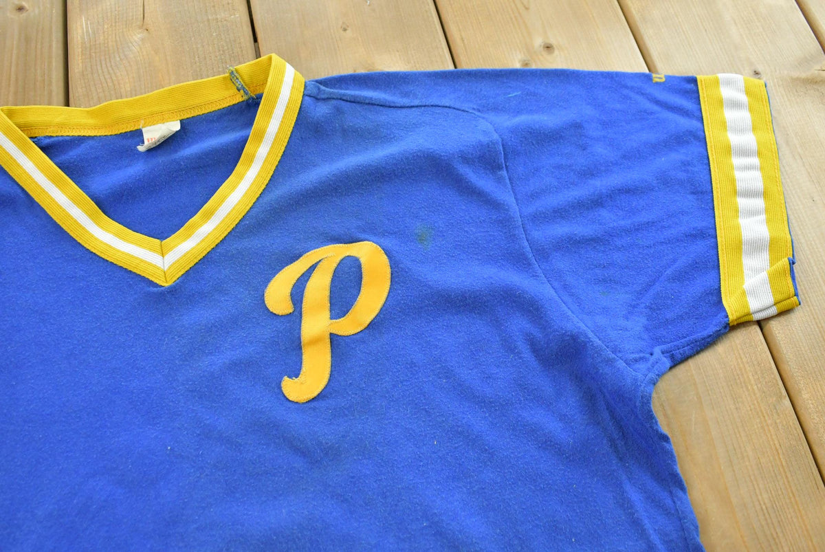 Vintage 1980s P Patch Baseball Jersey Men's L from propervintagecanada