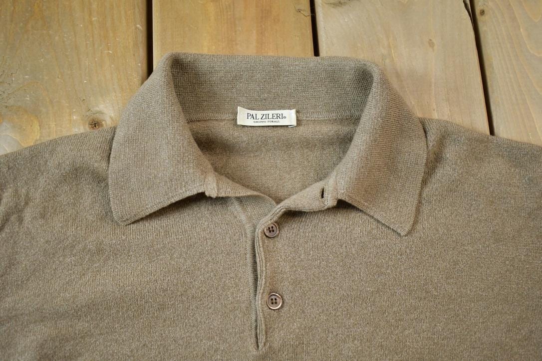 Vintage 1980s Pal Zileri Long Sleeve Cashmere Knit Polo Sweater Men's Small from propervintagecanada