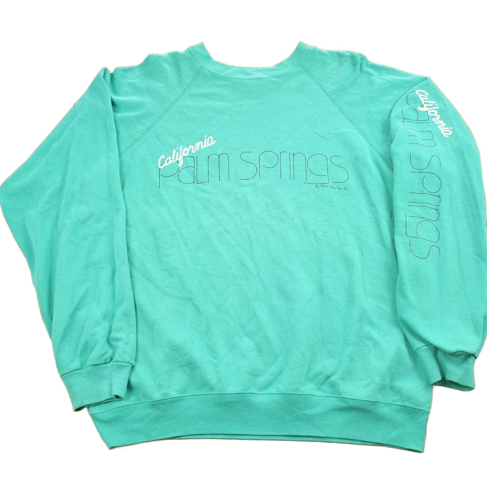 Vintage 1980s Palm Springs California Raglan Crewneck SweatshirtMen's Medium
