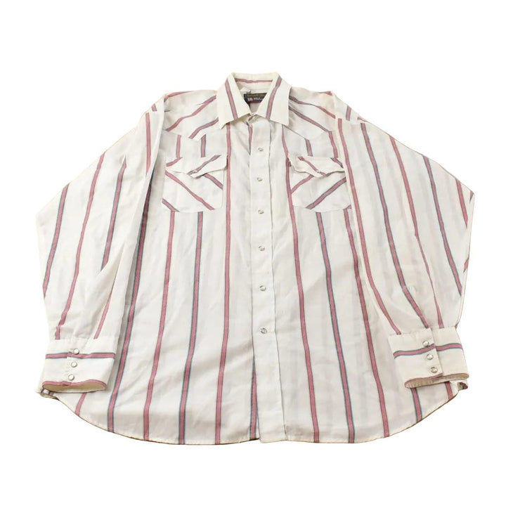 Vintage 1980s Panhandle Slim Striped Button Up Shirt Men's XL from propervintagecanada
