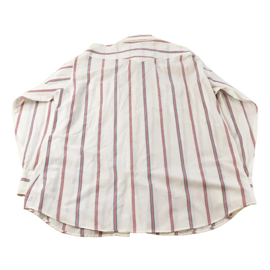 Vintage 1980s Panhandle Slim Striped Button Up Shirt Men's XL from propervintagecanada