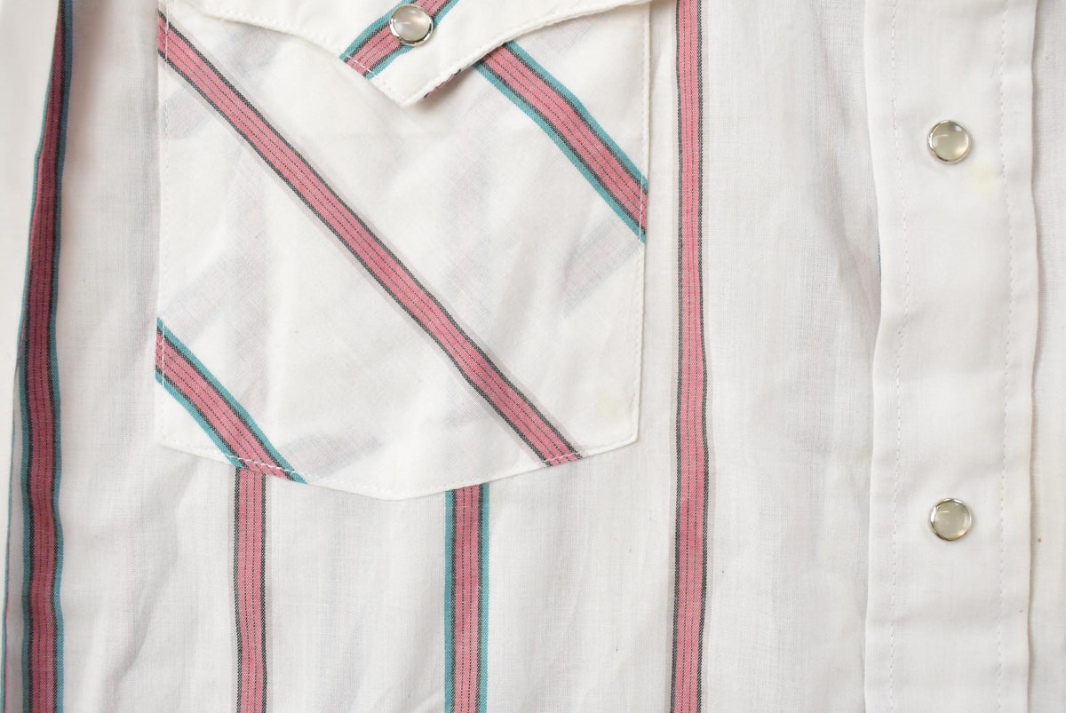 Vintage 1980s Panhandle Slim Striped Button Up Shirt Men's XL from propervintagecanada