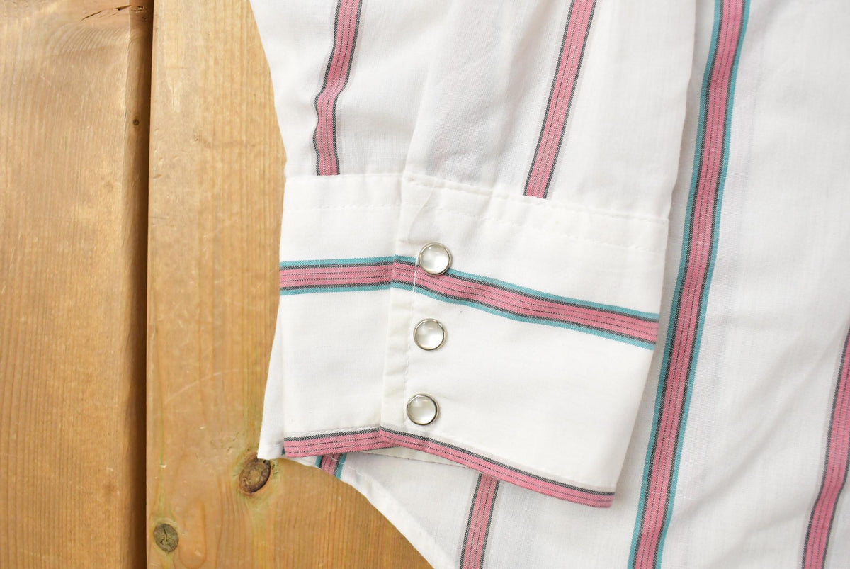 Vintage 1980s Panhandle Slim Striped Button Up Shirt Men's XL from propervintagecanada