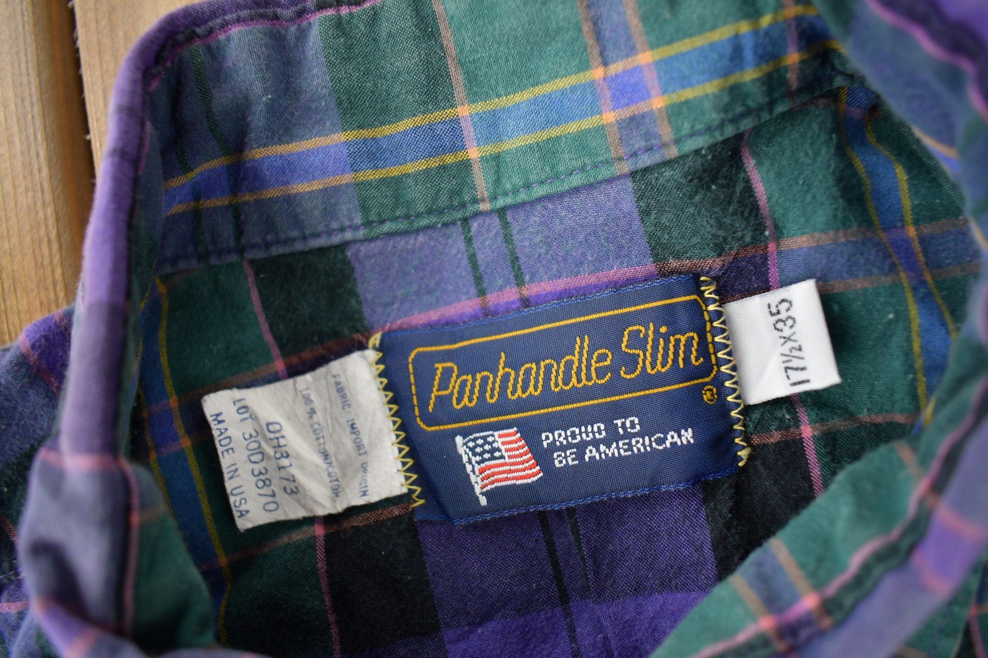 Vintage 1980s Panhandle Slim Western Style Plaid Button Up Shirt Men's XL from propervintagecanada