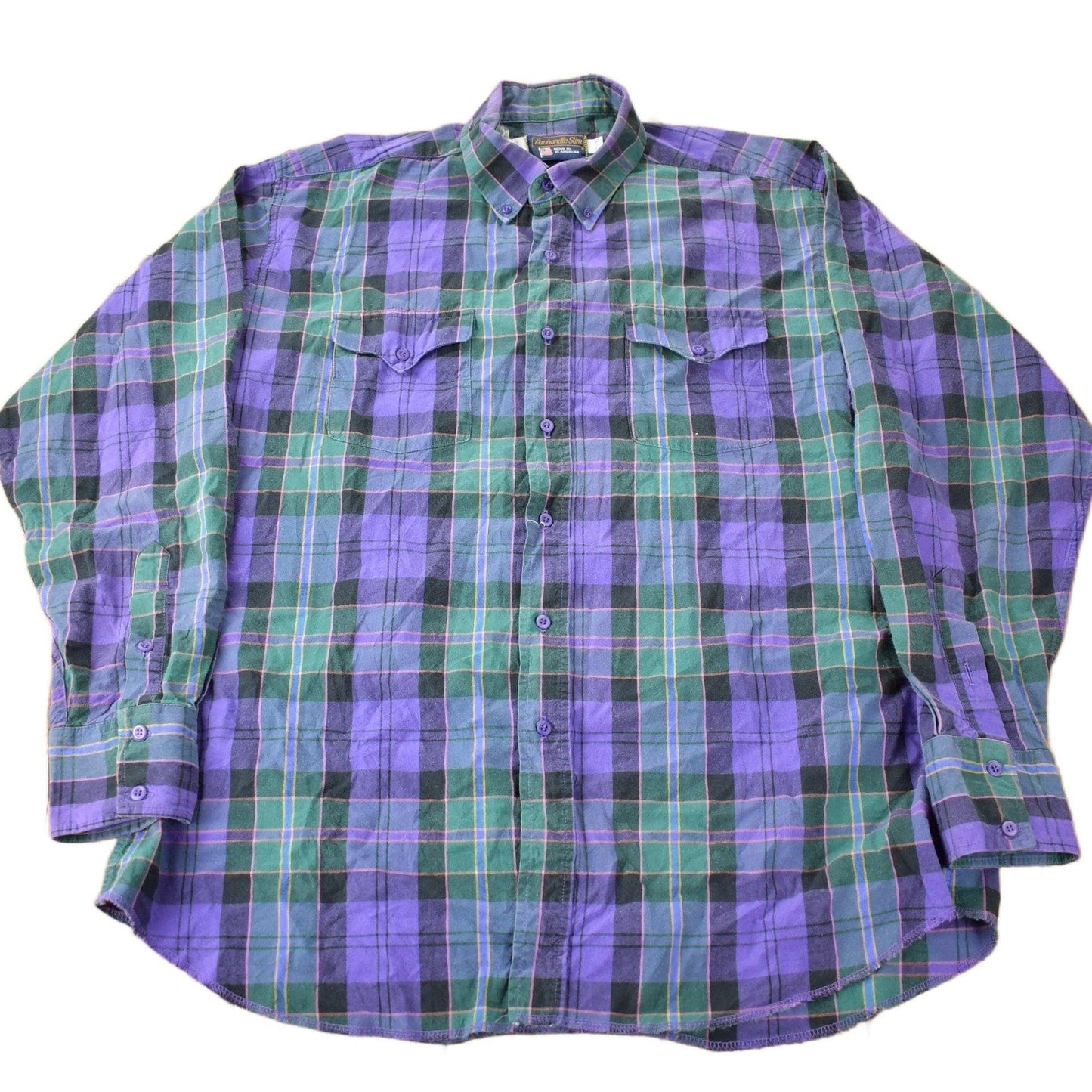Vintage 1980s Panhandle Slim Western Style Plaid Button Up Shirt Men's XL from propervintagecanada
