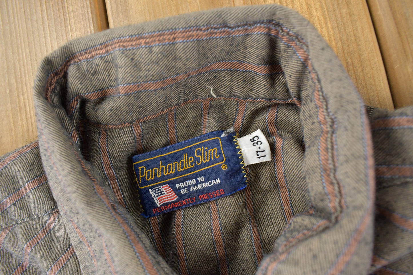 Vintage 1980s Panhandle Slim Western Style Striped Button Up Shirt Men's Large from propervintagecanada