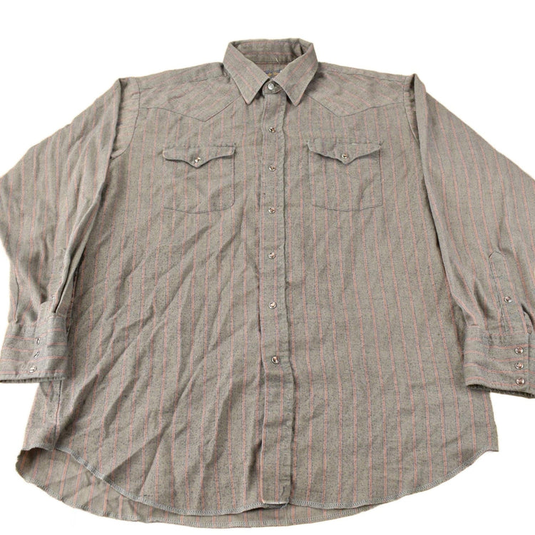 Vintage 1980s Panhandle Slim Western Style Striped Button Up Shirt Men's Large from propervintagecanada