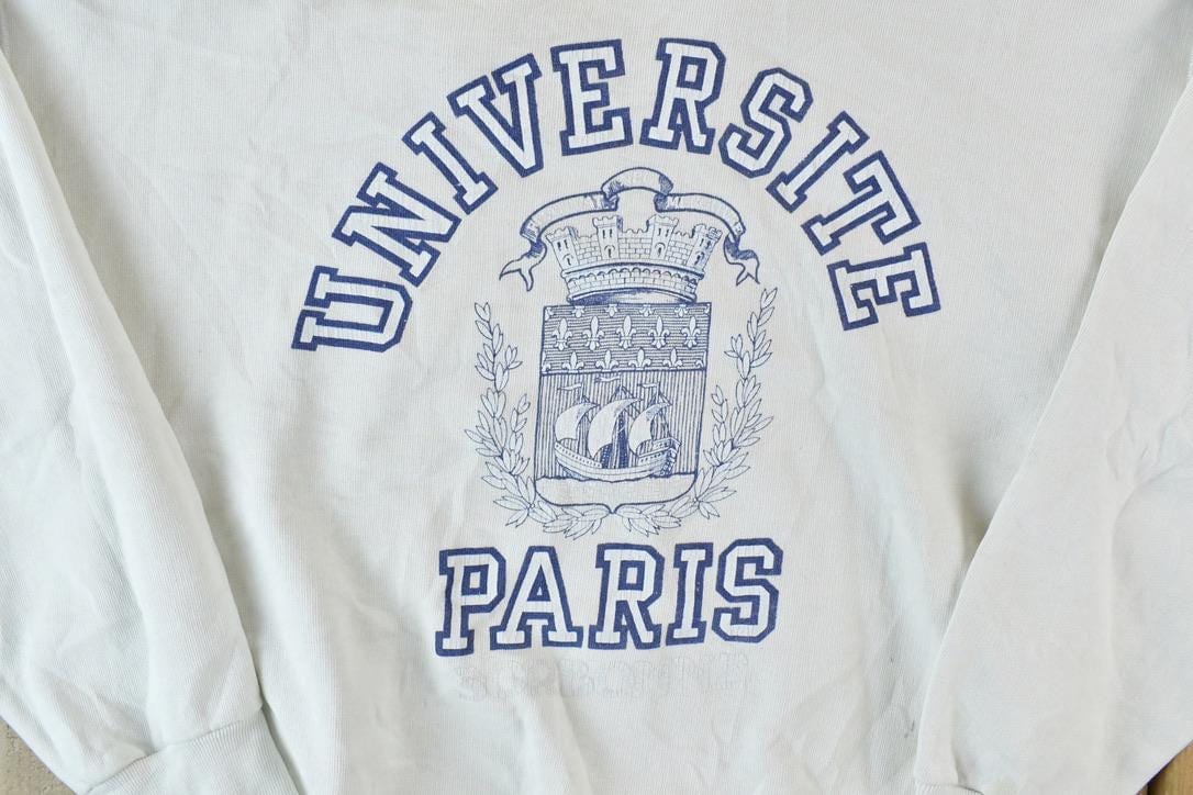Vintage 1980s Paris Universite Collegiate Crewneck Men's Small from propervintagecanada