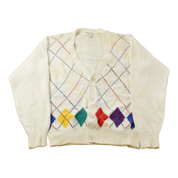 Vintage 1980s Parker of Vienna Knit Cardigan Sweater Men's XL / Vintage Cardigan / Abstract Button Up Cardigan from propervintagecanada
