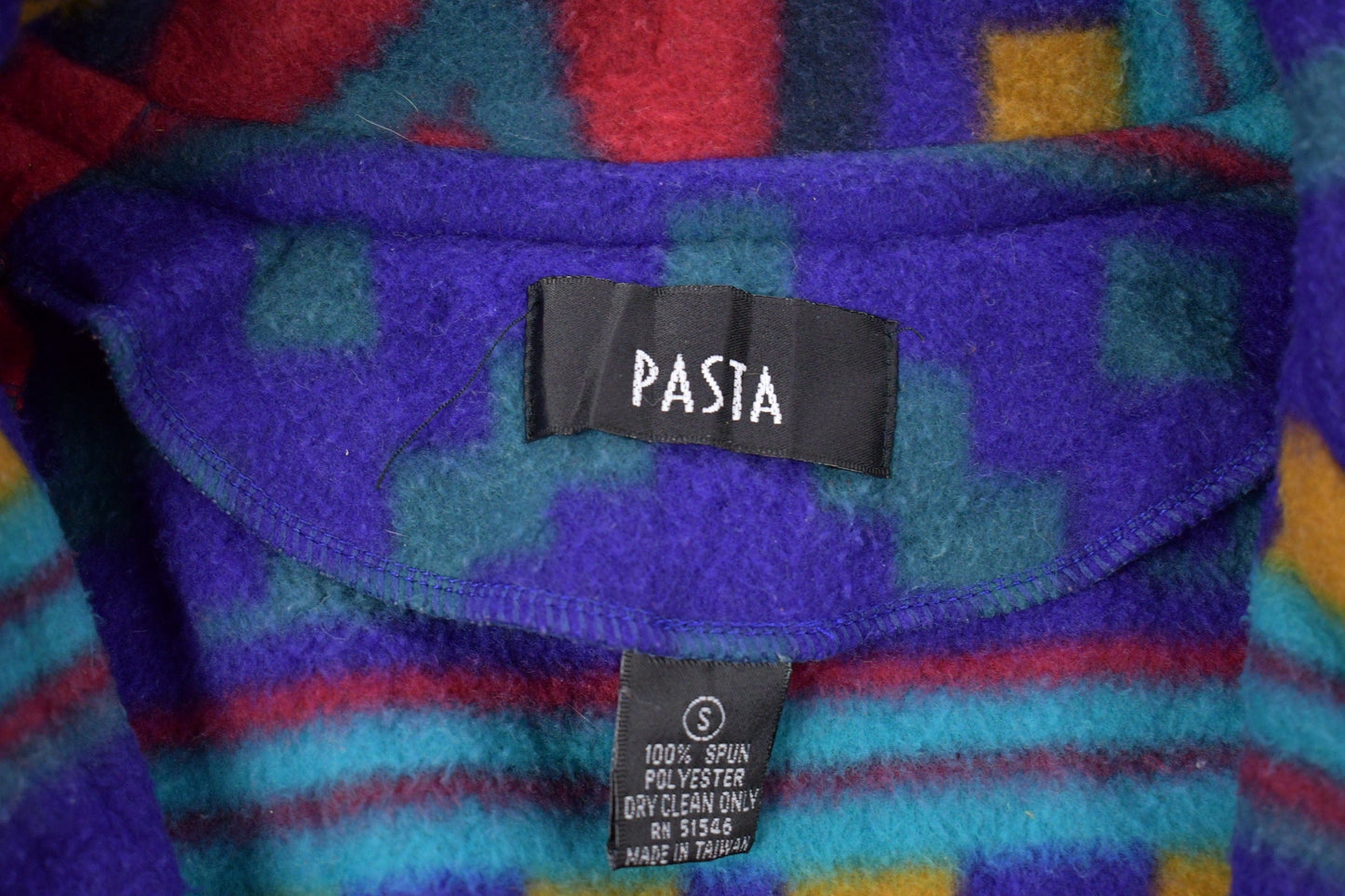 Vintage 1980s Pasta Aztec Fleece Sweater Men's Medium from propervintagecanada