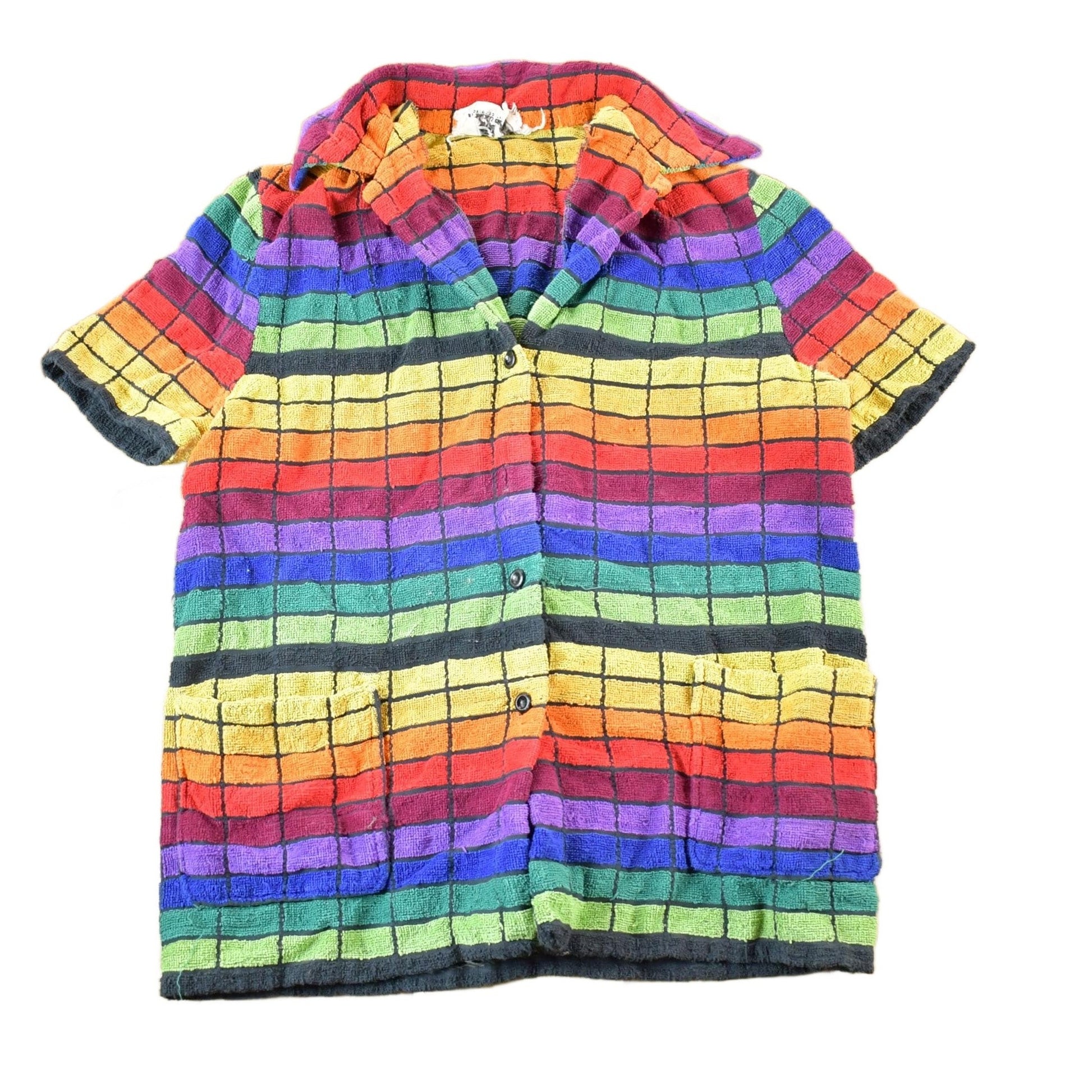 Vintage 1980s Pedigree For Sports Knit Colour Block Button Up Shirt Womens M from propervintagecanada