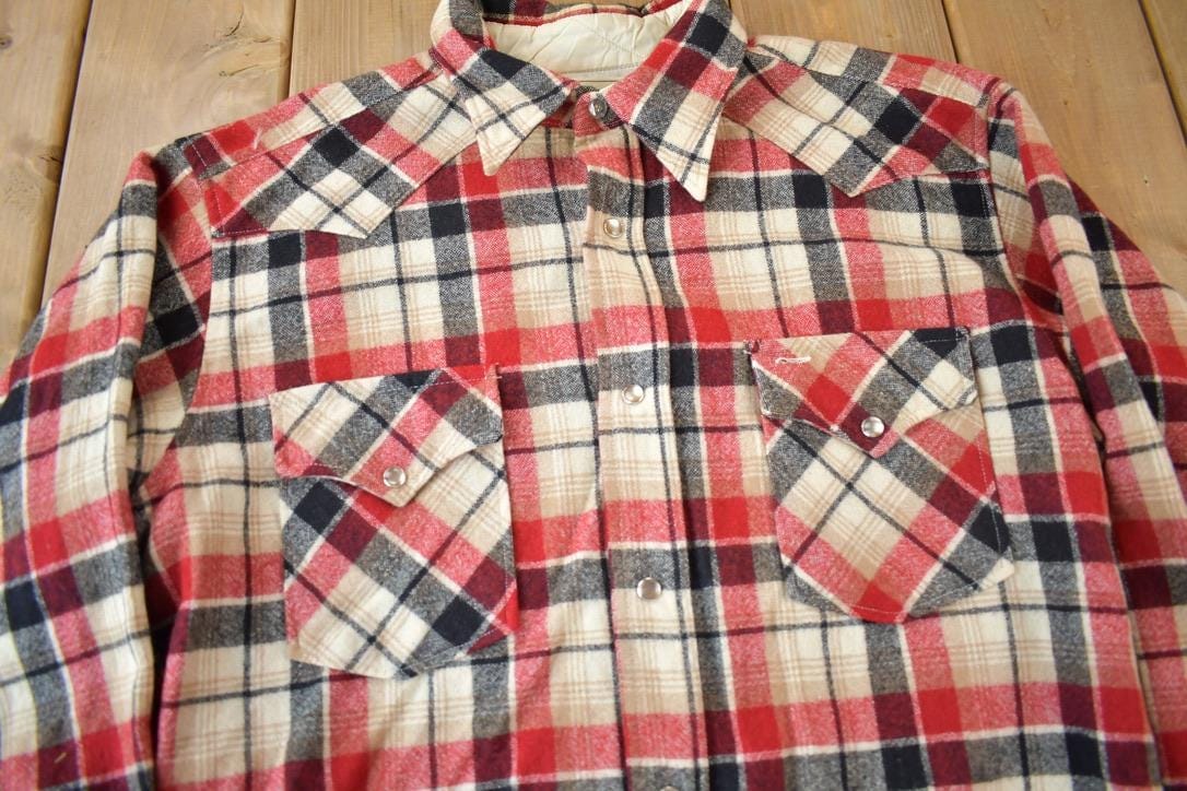 Vintage 1980s Pendleton High Grade Western Wear Plaid Button Up Shirt Men's Large from propervintagecanada