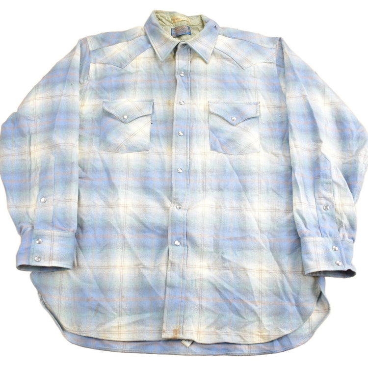 Vintage 1980s Pendleton High Grade Western Wear Plaid Button Up Shirt Men's XL from propervintagecanada