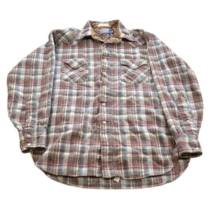 Vintage 1980s Pendleton Wool High Grade Western Wear Flannel Shirt Men's Large from propervintagecanada