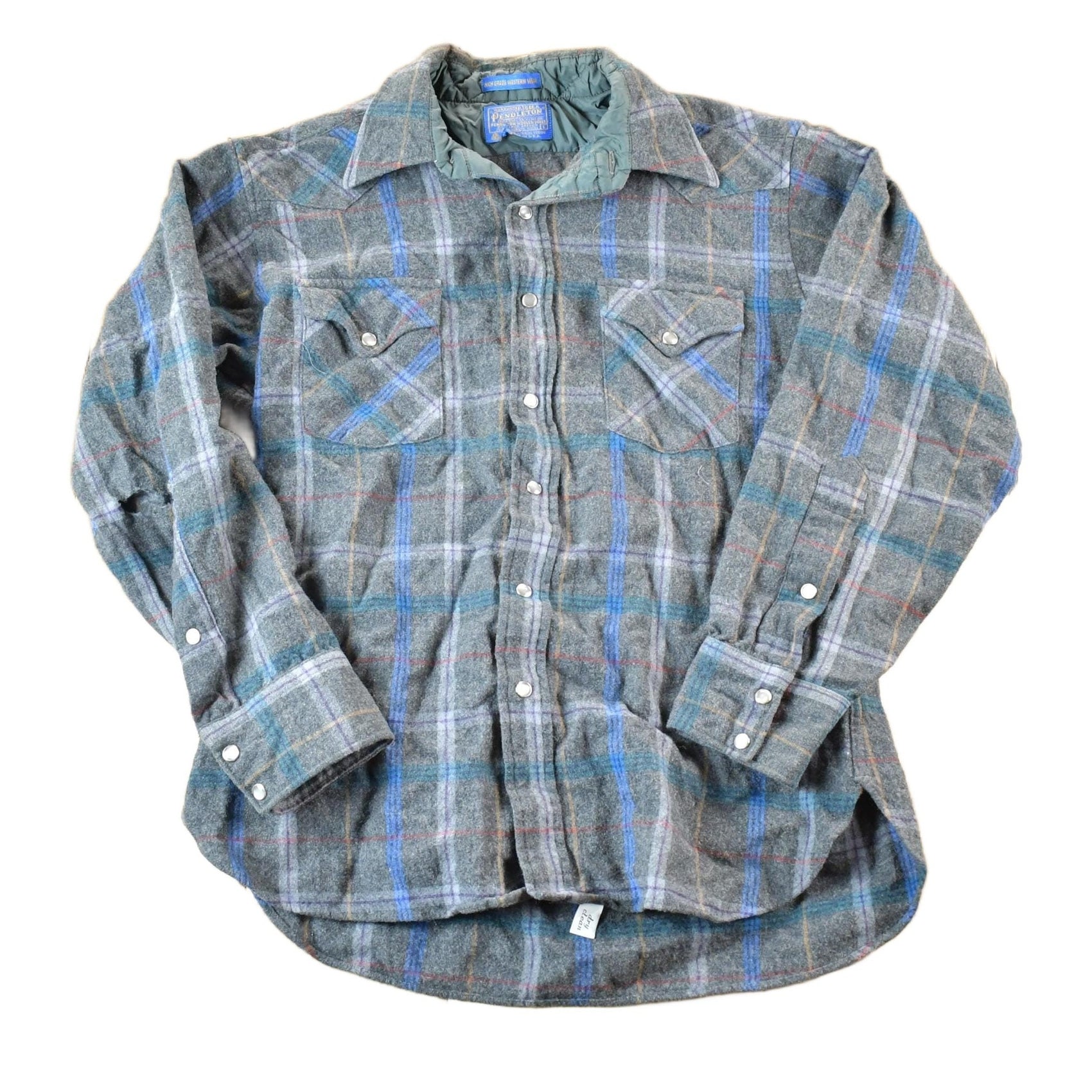 Vintage 1980s Pendleton Wool Knit Plaid Sweater Mens L from propervintagecanada