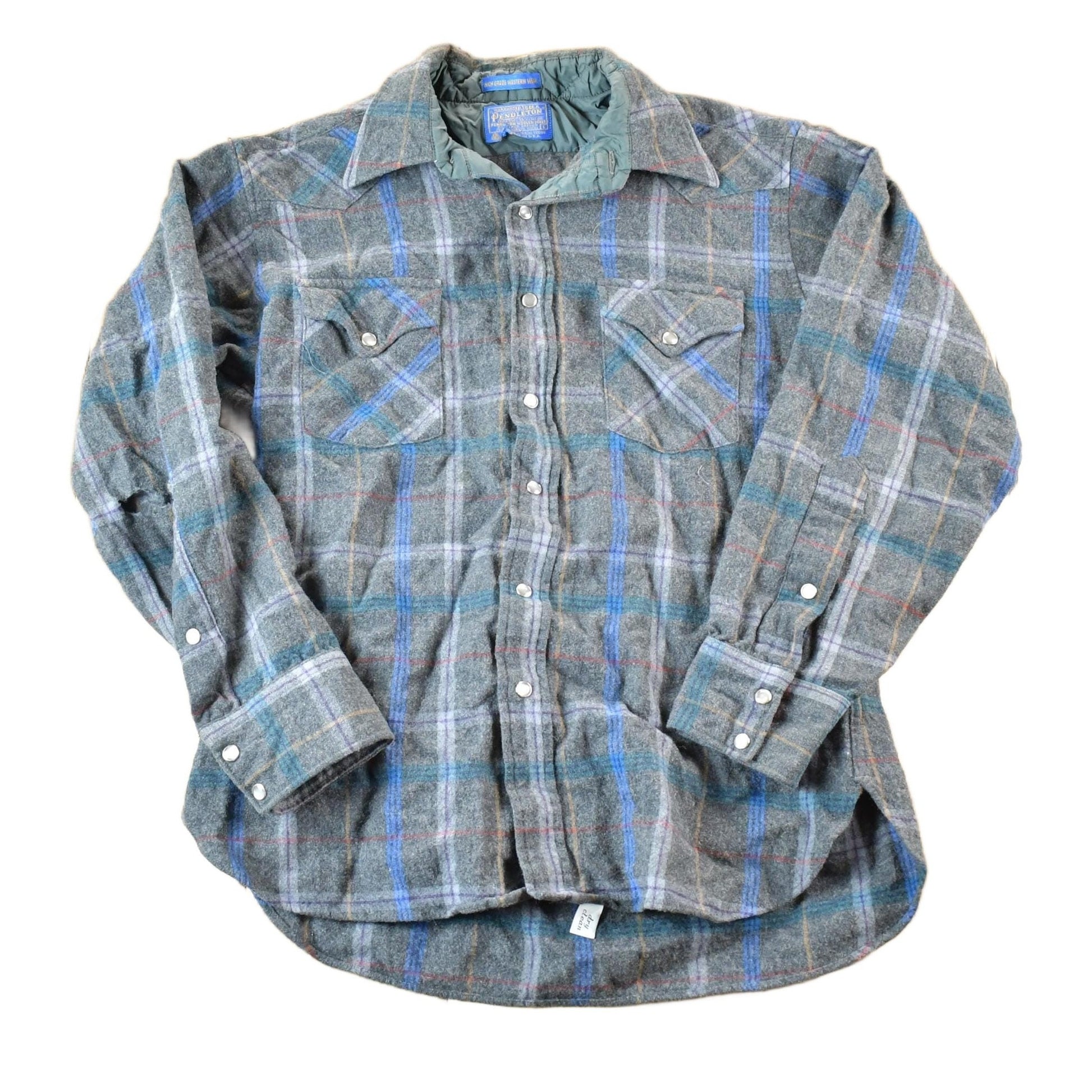 Vintage 1980s Pendleton Wool Knit Plaid Sweater Mens L from propervintagecanada