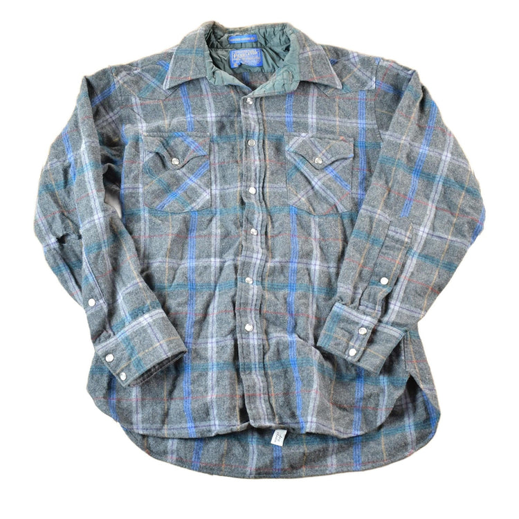 Vintage 1980s Pendleton Wool Knit Plaid Sweater Mens L from propervintagecanada