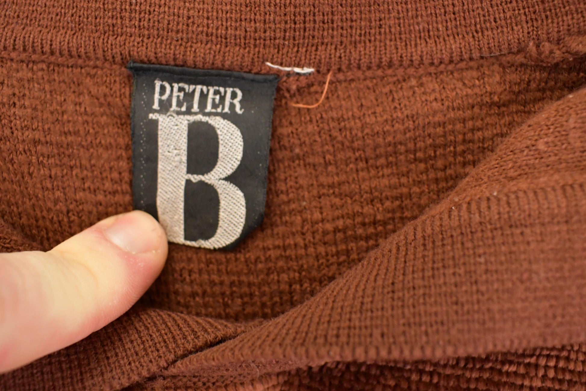 Vintage 1980s Peter B Quarter Button Knit Sweater Mens M from propervintagecanada