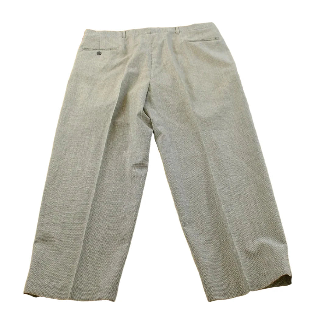 Vintage 1980s Pierre Cardin Houndstooth Pleated Wool Trousers Men's 39 x 28.5 from propervintagecanada