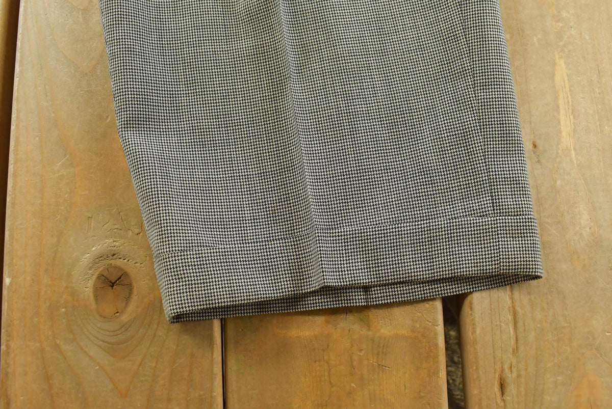 Vintage 1980s Pierre Cardin Houndstooth Pleated Wool Trousers Men's 39 x 28.5 from propervintagecanada