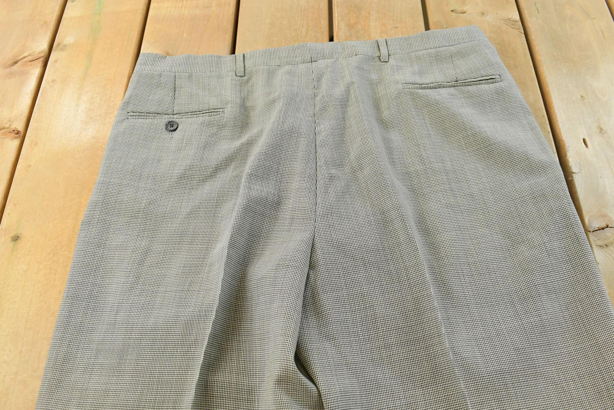 Vintage 1980s Pierre Cardin Houndstooth Pleated Wool Trousers Men's 39 x 28.5 from propervintagecanada