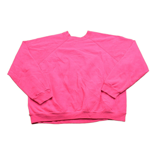 Vintage 1980s Pink Raglan Crewneck Sweatshirt Men's XL from propervintagecanada