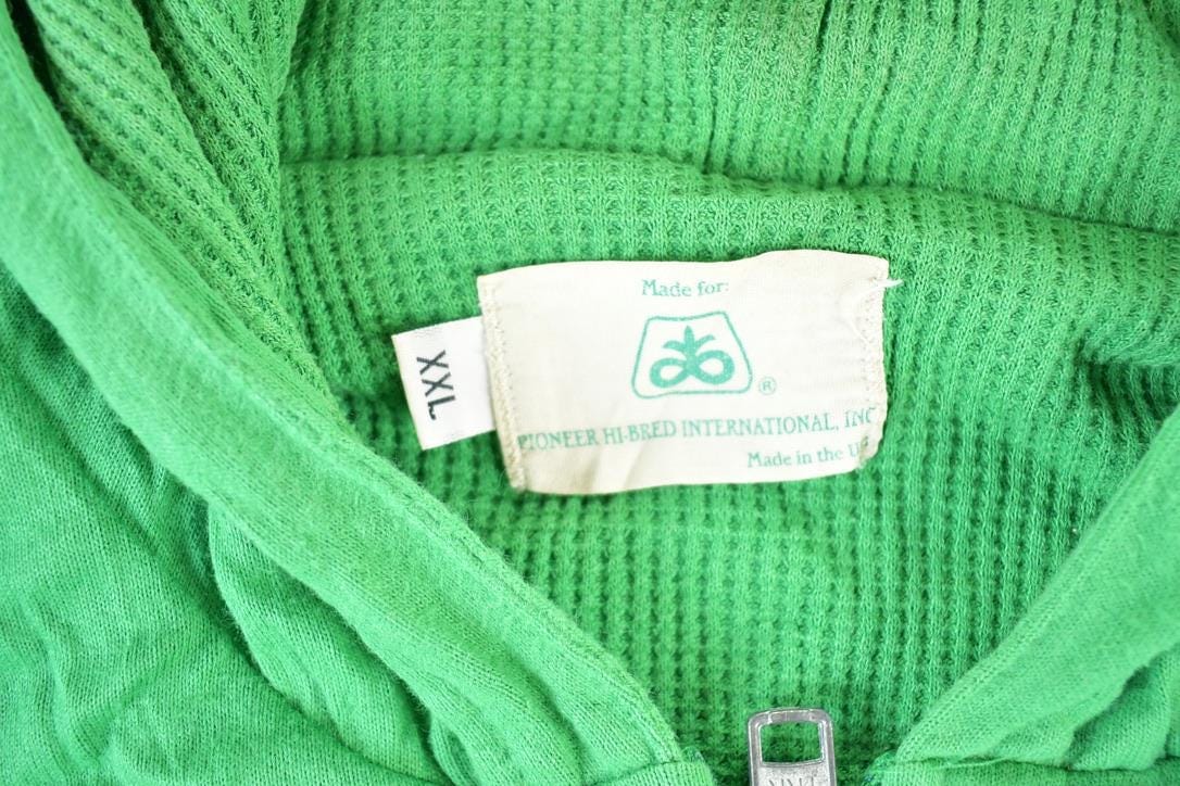 Vintage 1980s Pioneer Hi Bred Hoodie Full Zip Sweatshirt Mens XL from propervintagecanada