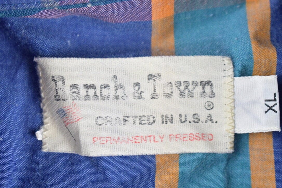 Vintage 1980s Plaid Pearl Snap Western Button Up Shirt Men's XL from propervintagecanada