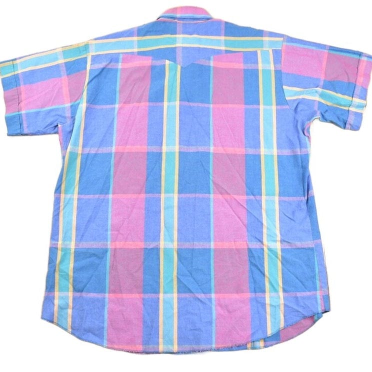 Vintage 1980s Plaid Pearl Snap Western Button Up Shirt Men's XL from propervintagecanada