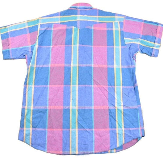 Vintage 1980s Plaid Pearl Snap Western Button Up Shirt Men's XL from propervintagecanada
