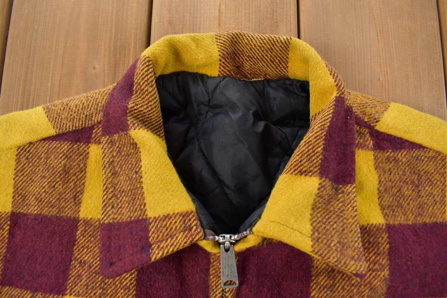 Vintage 1980s Plaid Wool Jacket from propervintagecanada