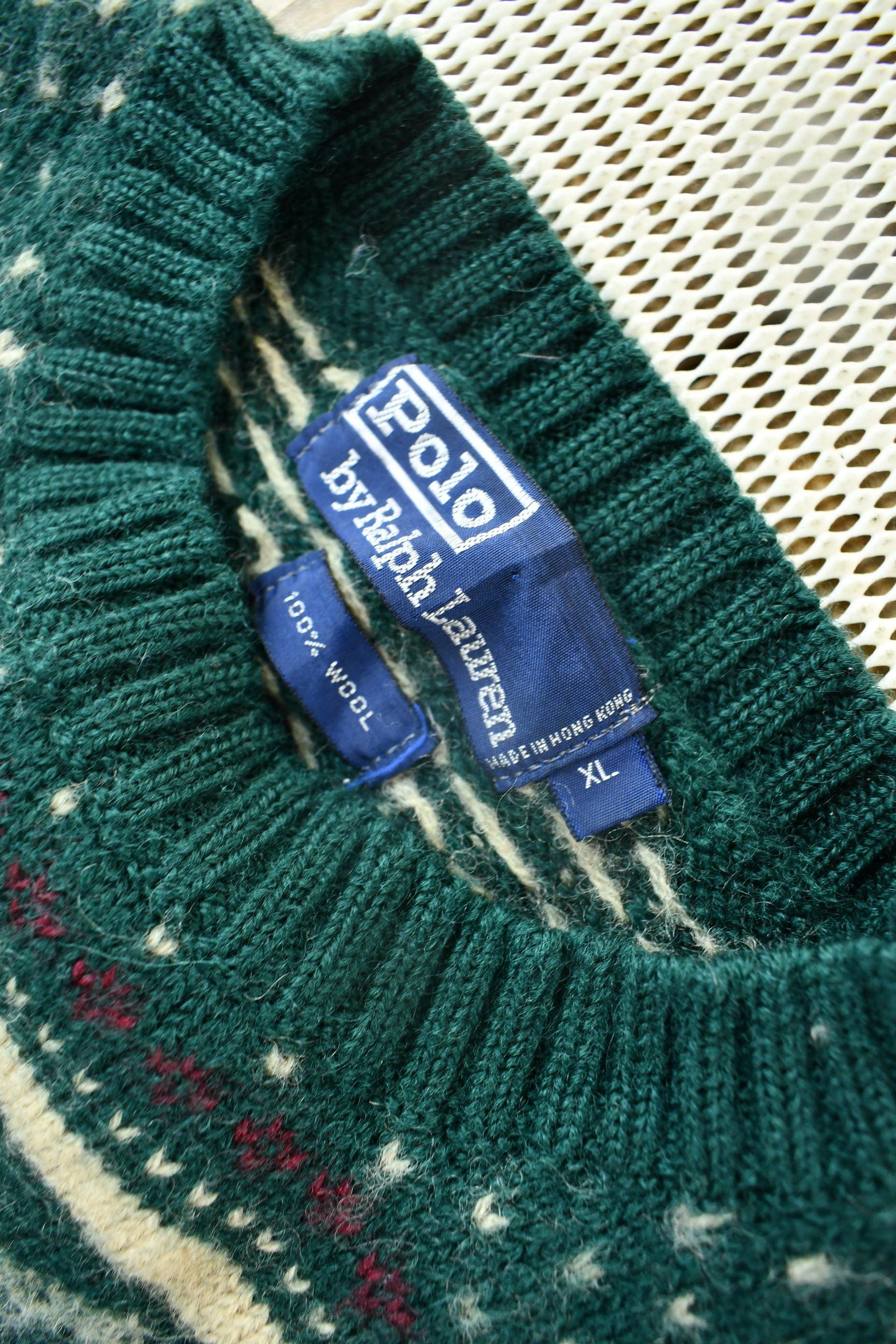 Vintage 1980s Polo Ralph Lauren Snowflake Knit Crewneck Sweater Men's S from propervintagecanada