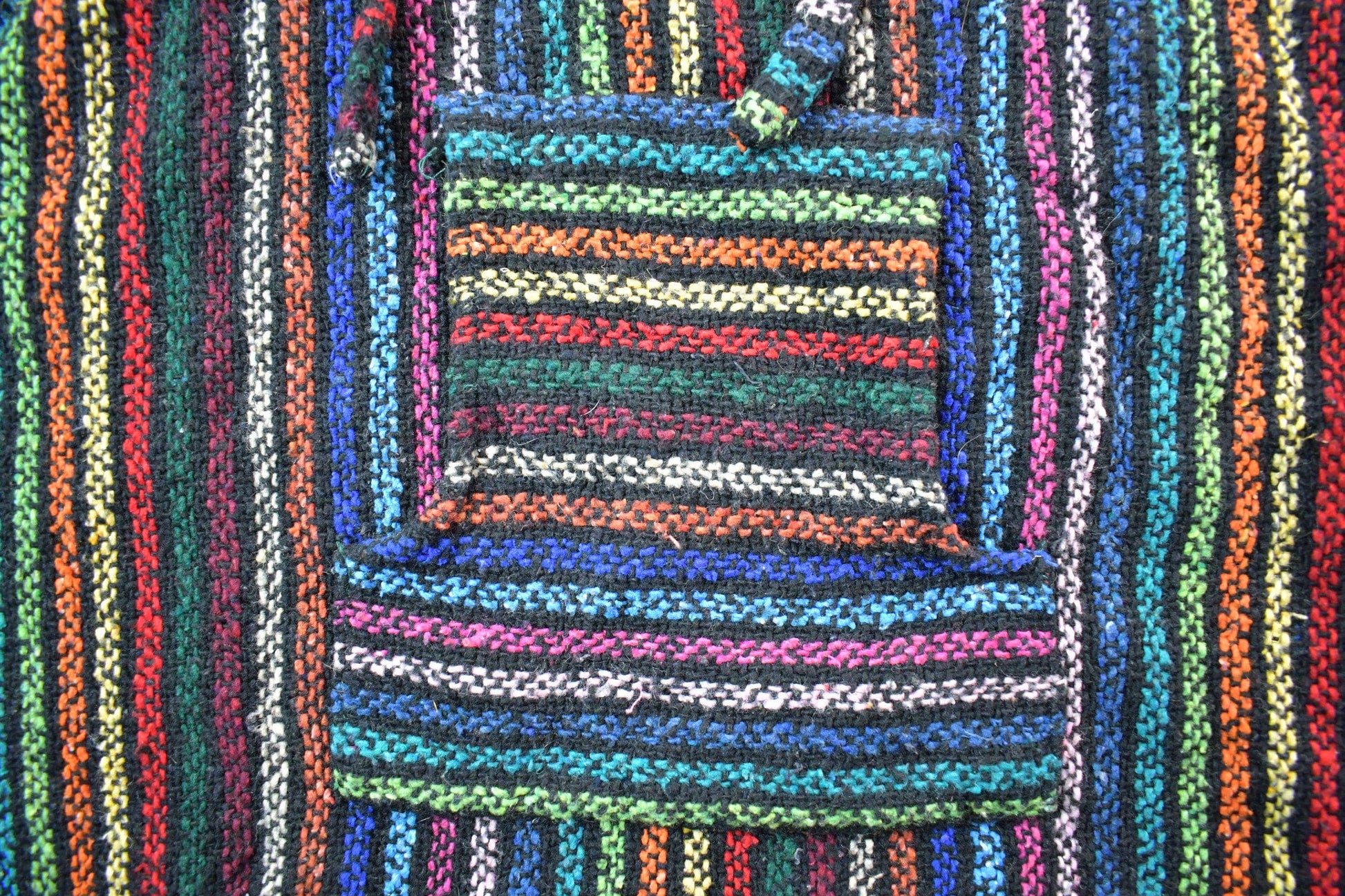 Vintage 1980s Poncho Style Knit Hoodie Festival Sweater from propervintagecanada