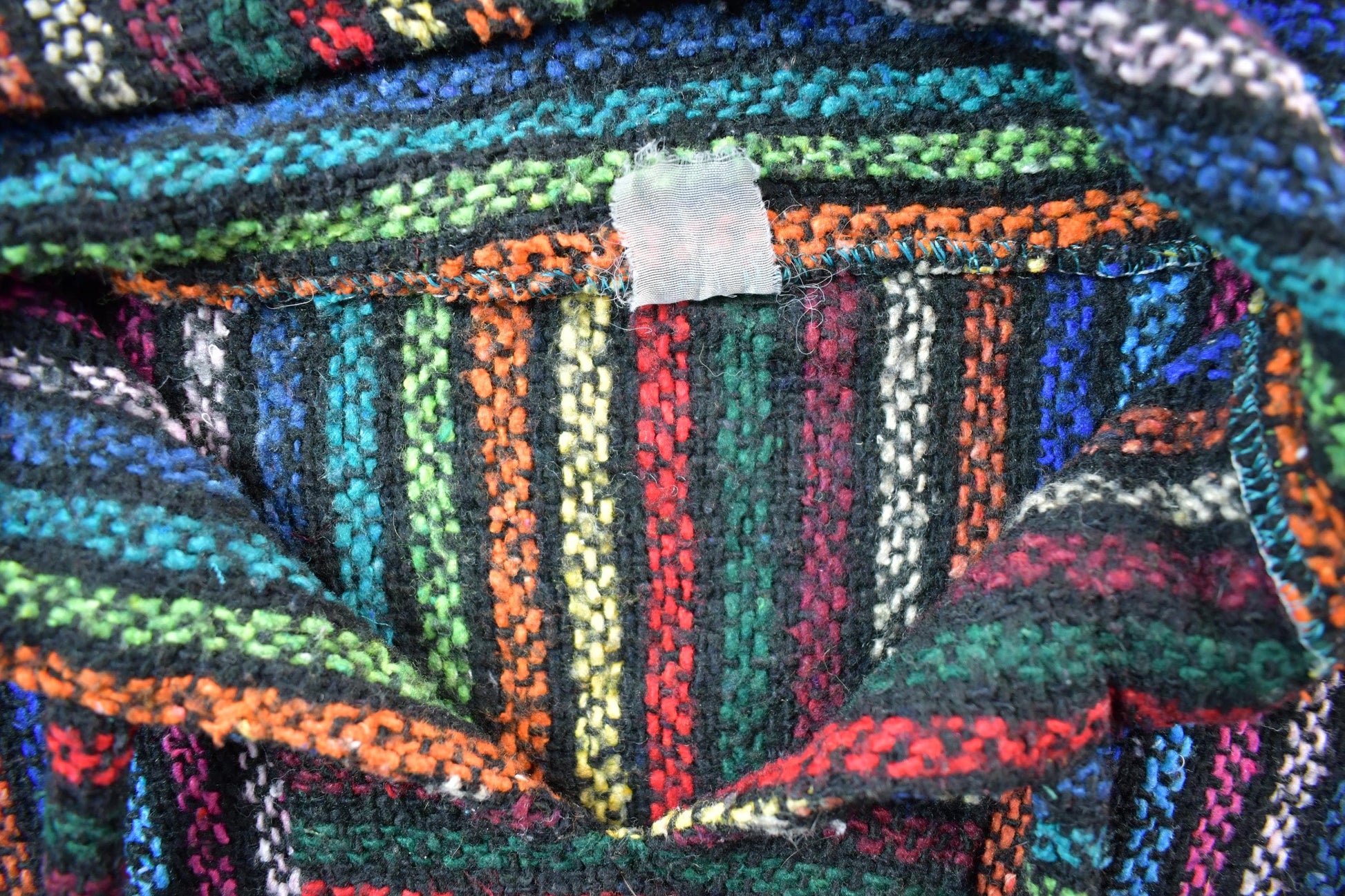 Vintage 1980s Poncho Style Knit Hoodie Festival Sweater from propervintagecanada