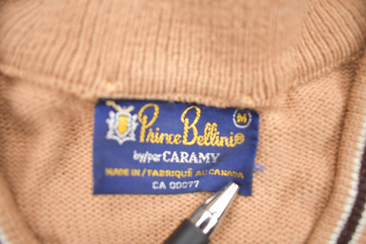 Vintage 1980s Prince Bellini Striped Knit V Neck Sweater Men's S from propervintagecanada