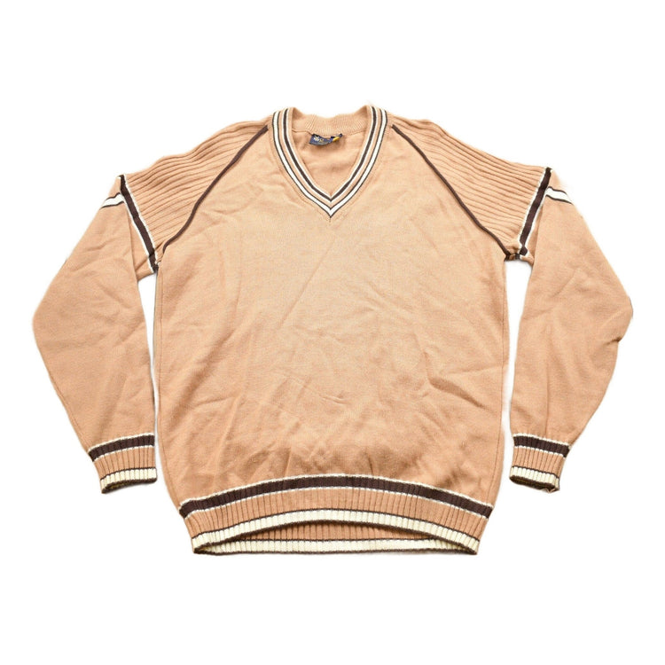 Vintage 1980s Prince Bellini Striped Knit V Neck Sweater Men's S from propervintagecanada