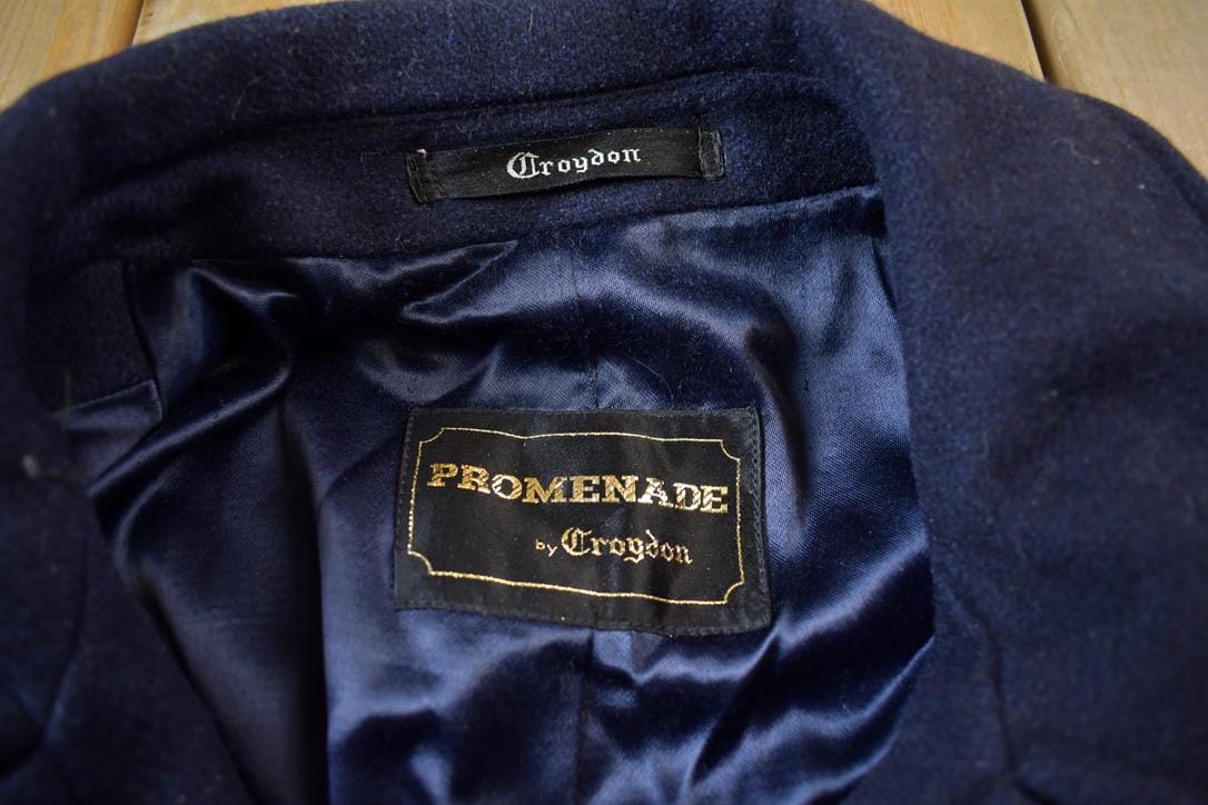 Vintage 1980s Promenade Wool Button Up Over Coat Made In USA Men's XL from propervintagecanada