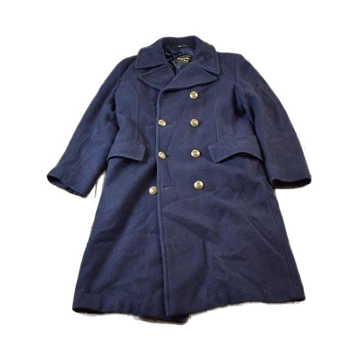 Vintage 1980s Promenade Wool Button Up Over Coat Made In USA Men's XL from propervintagecanada